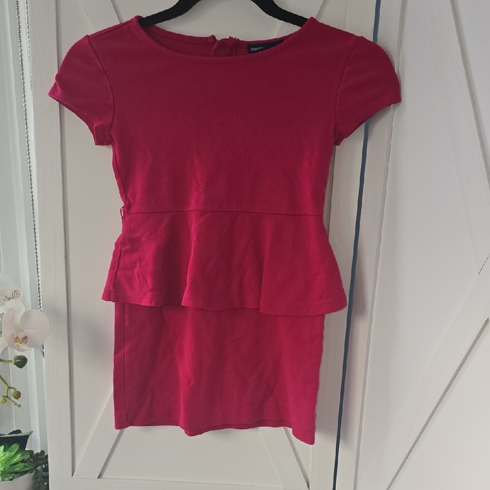 GAP Bright Pink Peplum Kids Dress